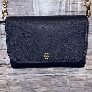 Tory Burch Navy Blue Flap Crossbody with Gold Hardware NWT